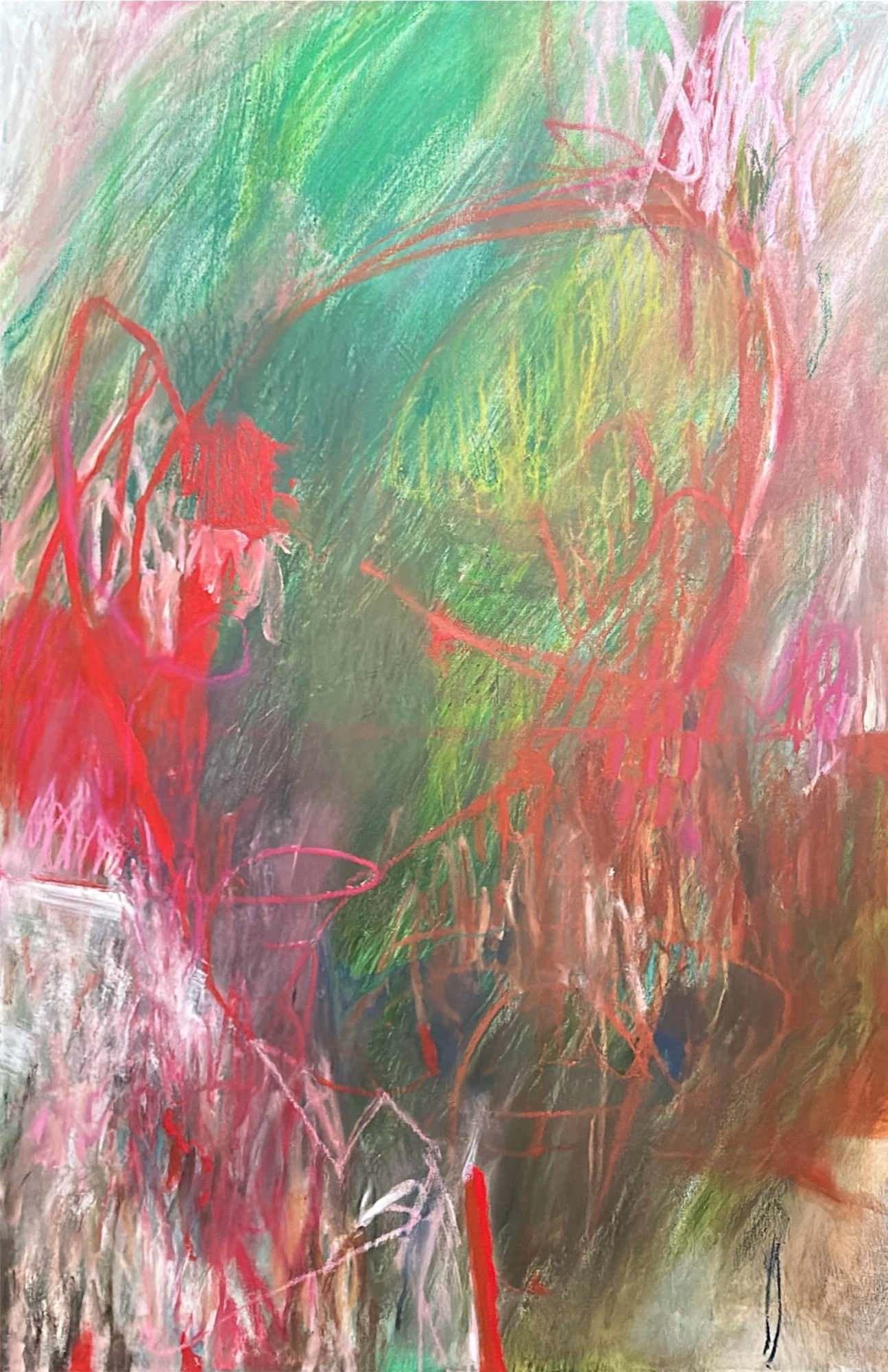 Red circles on emerald green field