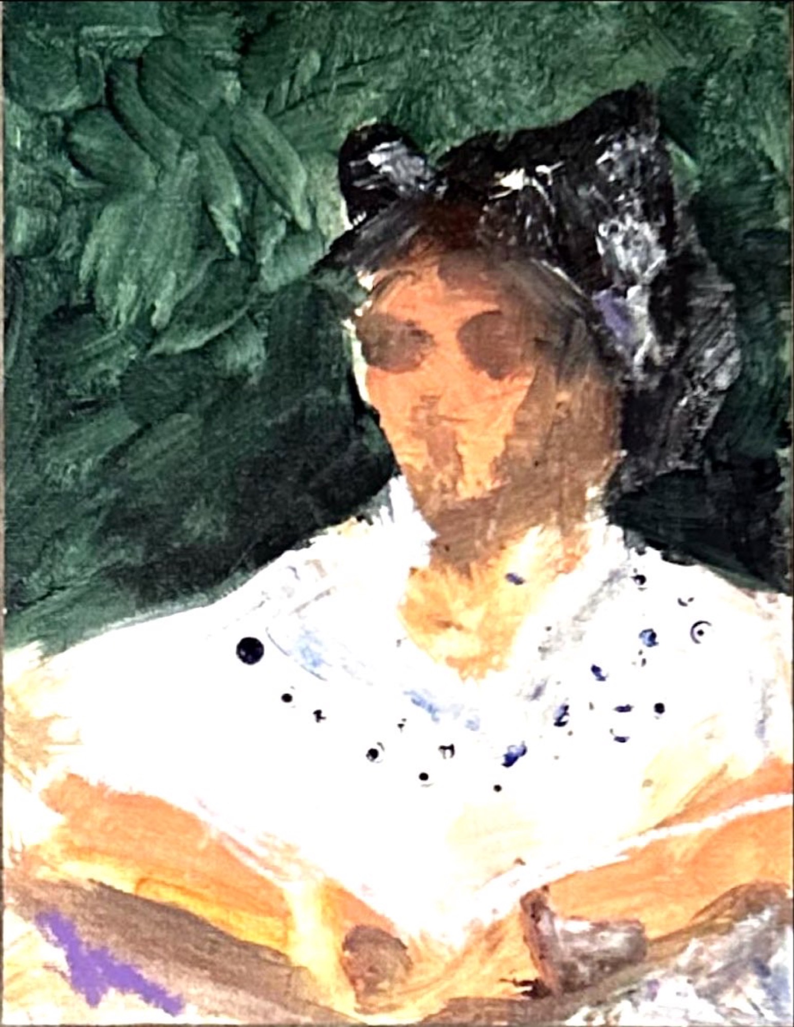 Woman portrait study with dark hair